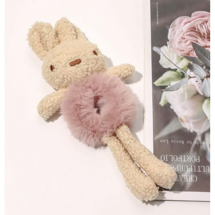 Roza elastika za lase v obliki zajčka