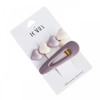 Komplet 2 vijoličnih sponk za lase