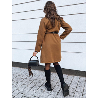 Ženski rjav plašč s pasom