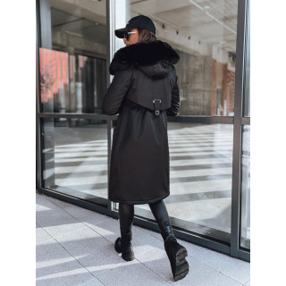 Dolga ženska parka v črni barvi