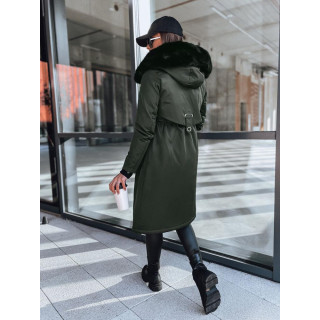 Zelena dolga ženska parka za zimo