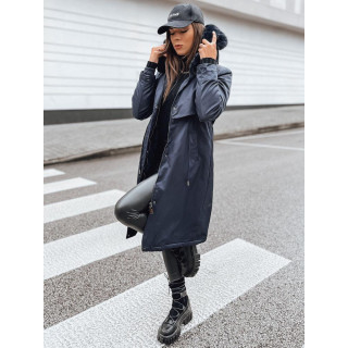 Ženska dolga temno modra zimska parka