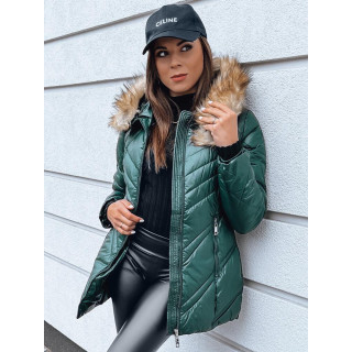 Ženska zelena jakna s šivi