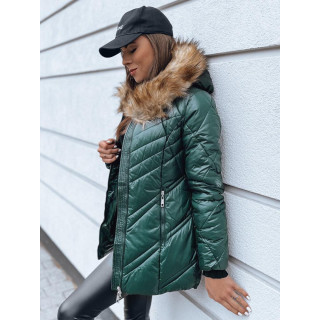 Ženska zelena jakna s šivi