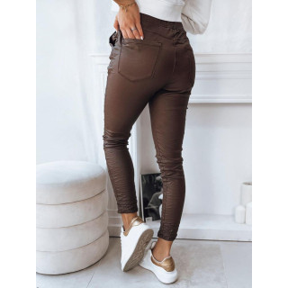 Rjave ženske hlače z elastiko v pasu