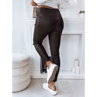 Ženske temno rjave povoščene hlače