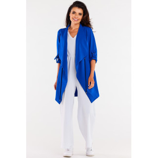 Ohlapna modra jakna z vrvico v pasu