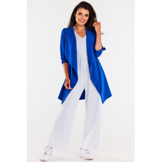 Ohlapna modra jakna z vrvico v pasu