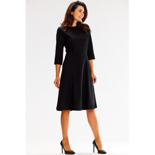 Črna elegantna obleka s 3/4 rokavi