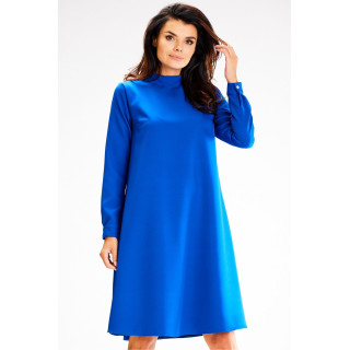 Modra ohlapna obleka z želvo