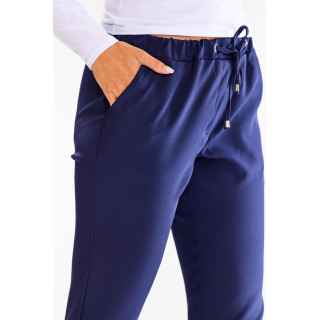 Temno modre ozke hlače z elastiko v pasu