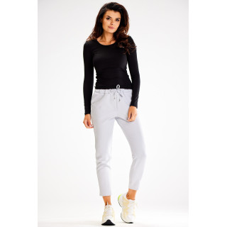 Ozke ženske hlače v sivi barvi