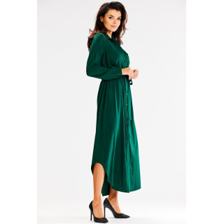 Ženska srajčna maksi obleka s pasom