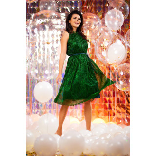 Ženska zelena mrežasta midi obleka