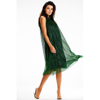 Ženska zelena mrežasta midi obleka