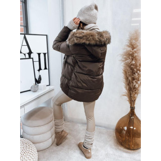 Rjava zimska jakna s šivi