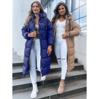 Temno modra dolga zimska jakna