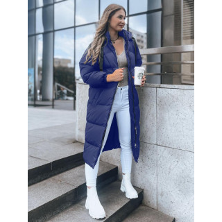 Temno modra dolga zimska jakna