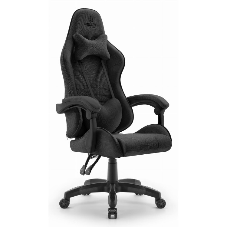 Črn igralni stol iz tkanine HELL'S CHAIR