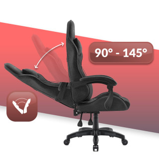 Črn igralni stol iz tkanine HELL'S CHAIR