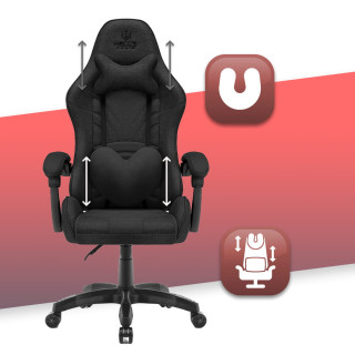 Črn igralni stol iz tkanine HELL'S CHAIR