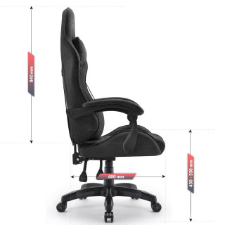 Črn igralni stol iz tkanine HELL'S CHAIR