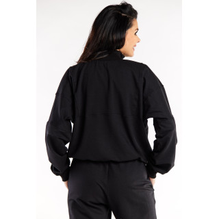 Črn ženski pulover z ovratnikom