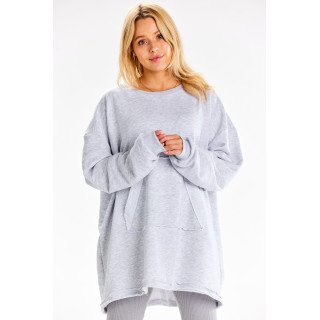 Ženski sivi oversize pulover