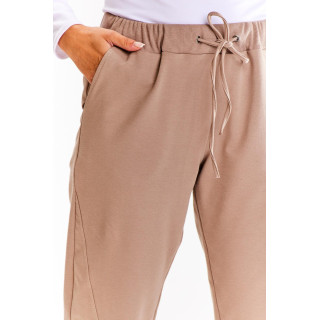 Ohlapne ženske trenirke bež barve