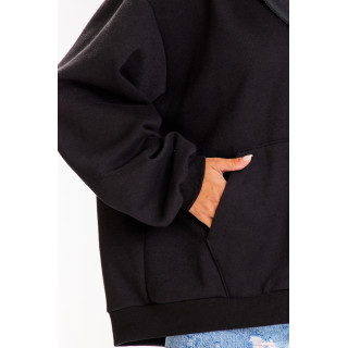 Ohlapen črn pulover z zadrgo