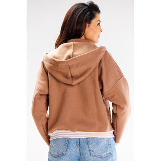 Bež kratka jopica z belimi manšetami