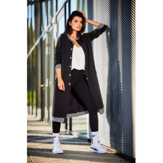 Dolg ženski pulover v črni barvi