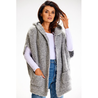 Siv ženski pulover brezrokavnik