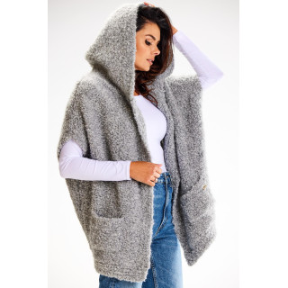 Siv ženski pulover brezrokavnik
