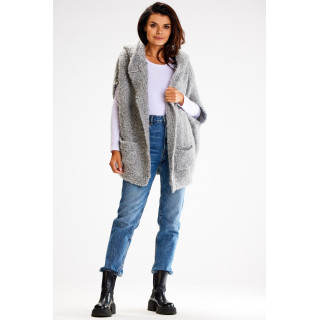 Siv ženski pulover brezrokavnik