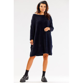 Črn ženski oversize pulover