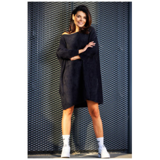 Črn ženski oversize pulover