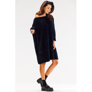 Črn ženski oversize pulover