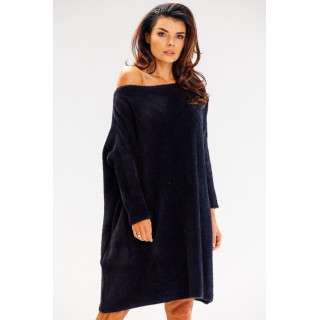 Črn ženski oversize pulover