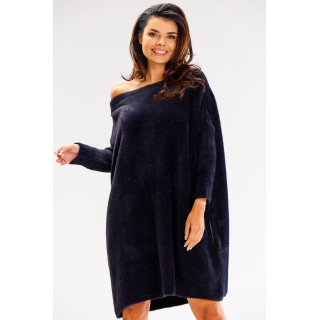 Črn ženski oversize pulover