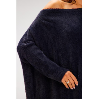 Črn ženski oversize pulover