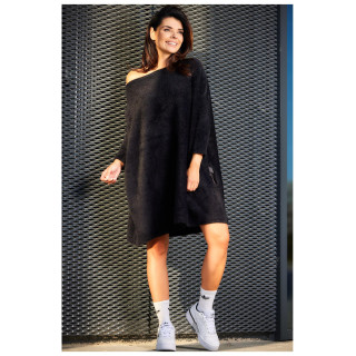 Črn ženski oversize pulover