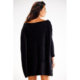 Črn ženski oversize pulover