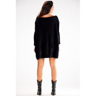 Črn ženski oversize pulover