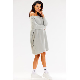 Ženski siv oversize pulover