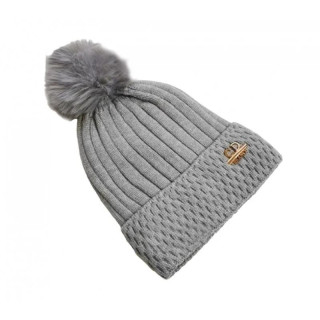 Ženska siva kapa s čopom