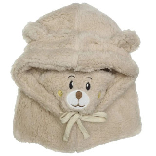 Plišasta rjava kapa z ušesi