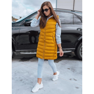 Rumen prešit telovnik s kapuco za ženske