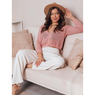 Ažur ženski pulover v barvi breskve