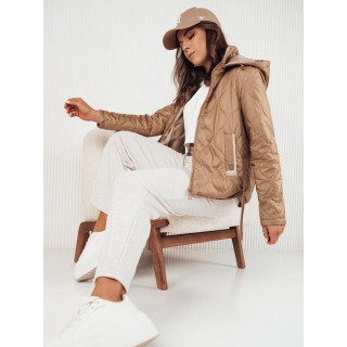 Ženska prešita rjava jakna za pomlad